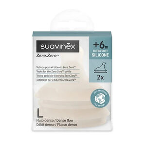 Lot de 2 tétines en silicone anti-colique Zero.Zero débit rapide L Light 