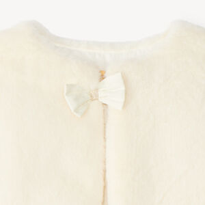 Gilet boléro en fausse fourrure détail nœud pour fille 