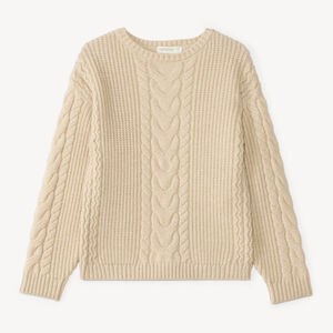 Pull fille en tricot à torsades 