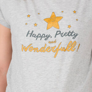 Maxi tee-shirt manches courtes homewear de grossesse avec print 