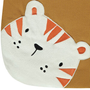 Turbulette à manches longues avec doublure en sherpa et lion brodé pour bébé garçon 