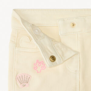 Short en jean broderie fantaisie pour bébé fille 