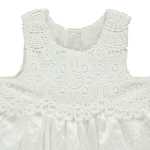 Robe sans manches en crochet et tulle plumetis 