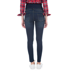 Jeans de grossesse effet used avec bandeau haut 