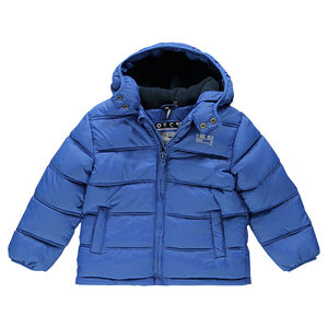 Junior - Doudoune unie à capuche doublée micropolaire 