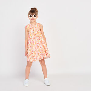 Robe fantaisie effet crépon imprimé fleuri fille 