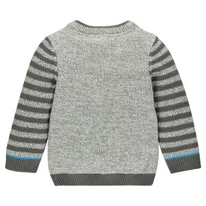 Pull en tricot avec manches rayées 