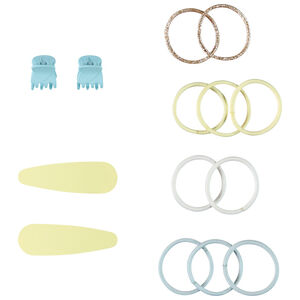 Lot de 4 barrettes + 10 élastiques fille 