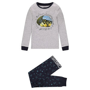 Pyjama en jersey avec print chien et pantalon à motif all-over 