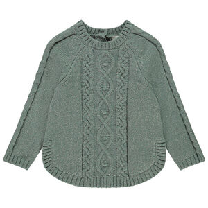 Pull poncho en tricot uni pour bébé fille 