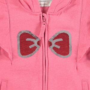 Gilet à capuche en molleton avec motif en relief 