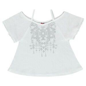 Top à épaules dénudées et print métallique  