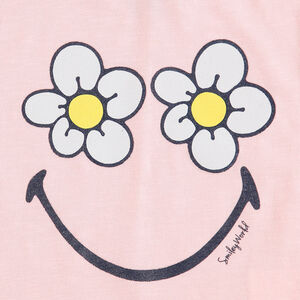 Débardeur à capuche avec fleurs et Smiley printés 