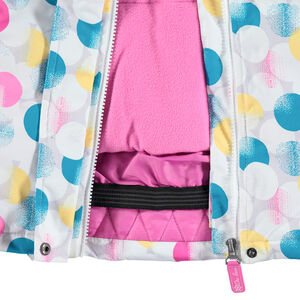 Blouson de ski imperméable à pois all-over et capuche amovible 