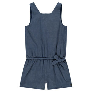 Junior - Combishort en voile de coton avec noeud à la taille 