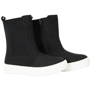 Bottines effet daim à semelle contrastée fille 