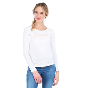 Tee-shirt manches longues de grossesse avec inscription iridescente 