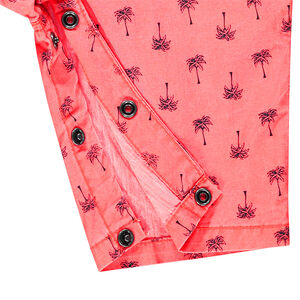 Salopette short overdyed print palmiers 