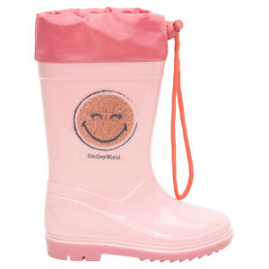 Bottes de pluie avec col imperméable et print Smiley pailleté du 24 au 27 