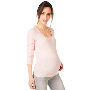 Tee-shirt manches longues de grossesse chiné côtelé 