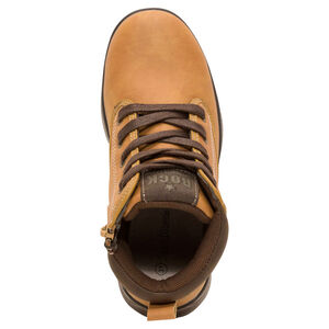 Bottillons effet cuir camel à lacets et zip 