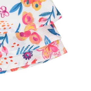 Jupe patineuse volantée avec fleurs imprimées 