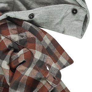 Junior - Chemise manches longues à carreaux en flanelle avec capuche 