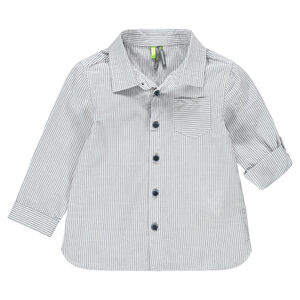 Chemise manches longues à fines rayures all-over 