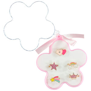 Lot de 5 bagues fantaisie + boîte fleur fille 