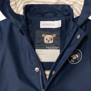Parka uni bleu marine avec capuche oreilles ludiques pour bébé garçon 
