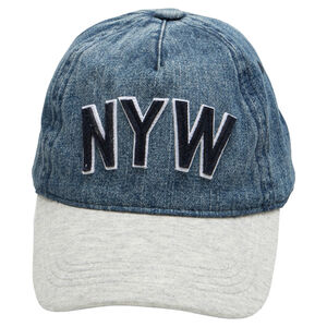 Junior - Casquette en denim like et molleton avec lettres patchées 