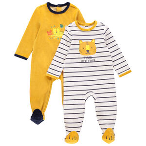 Lot de 2 dors-bien en velours print tigre pour bébé garçon 