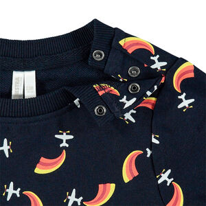 Sweat en molleton imprimé all-over à col pressionné 