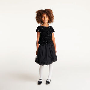 Robe festive 2en1 en velours fille  