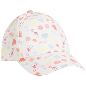Casquette imprimé fantaisie flamants roses pour bébé fille 