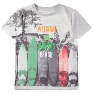 Junior - T-shirt manches courtes avec planches de surf printées all-over 