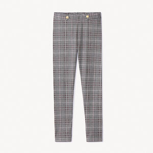 Caleçon long en maille jacquard à carreaux fille 