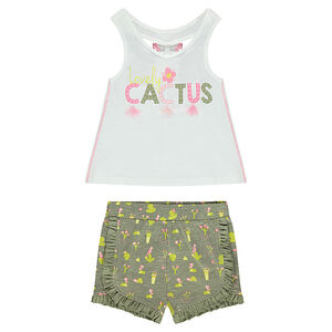 Ensemble avec débardeur en jersey et short imprimé cactus all-over 