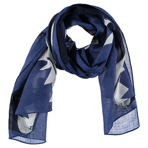 Chèche en voile de viscose motif requin 