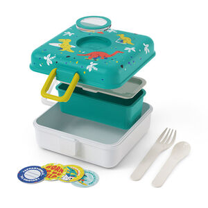 Lunchbox personnalisable 850ml Snacky avec couverts Dino 