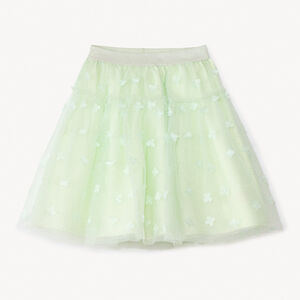 Jupe en tulle pailletée avec fleurs en relief fille 