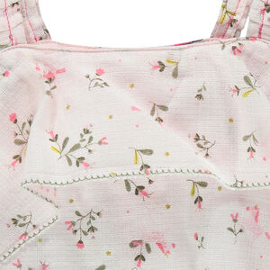 Top à fines bretelles avec imprimé fleuri all-over et volant 