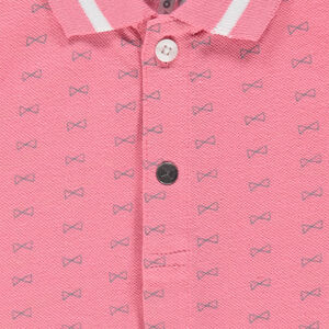 Polo manches courtes en piqué de coton imprimé noeuds 
