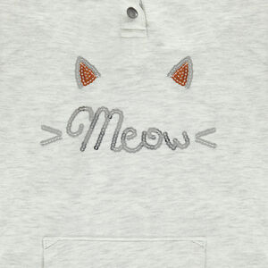 Sweat en molleton avec texte pailleté printé 