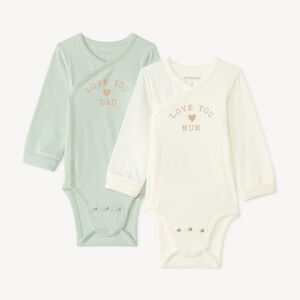 Lot 2 bodies manches longues évolutifs bébé 