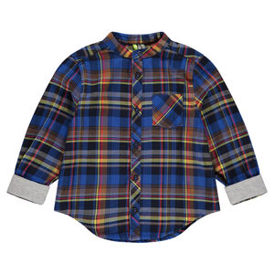 Chemise manches longues à carreaux avec poche 