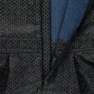 Junior - Robe manches courtes en jacquard mélangé de fil doré 