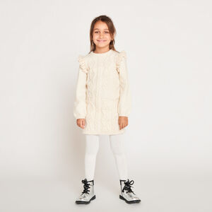 Robe manches longues en tricot uni fille 