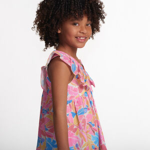Robe à bretelles volantées imprimé floral fille 