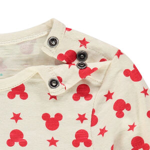 T-shirt manches longues à rayures et serti Mickey Disney 